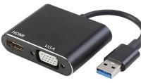 NIVATECH NTC-1312 USB to HDMI+VGA  ADAPTOR Usb 3.0 To Hdmi Vga 1080P Monitör Genişletici Çevirici Dönüştürücü Adapt